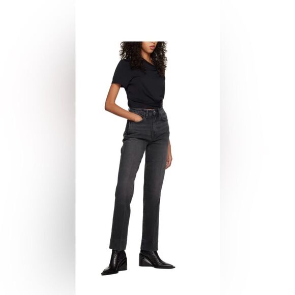 NWT Re/Done Women's Black High-Waisted 70s Cigarette Jeans size 27 - Picture 1 of 7